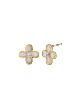 Kolczyki złote z diamentami i masą perłową ze sklepu YES.pl w kategorii Kolczyki - zdjęcie 163625853