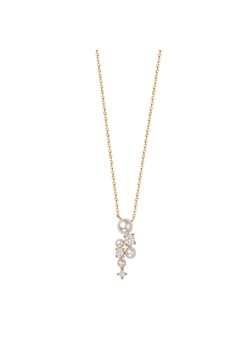 Naszyjnik srebrny pozłacany z perłami i cyrkoniami - Pearls of Sky ze sklepu YES.pl w kategorii Naszyjniki - zdjęcie 163626232