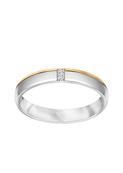 Obrączka z dwukolorowego złota z diamentami ze sklepu YES.pl w kategorii Obrączki - zdjęcie 163626554