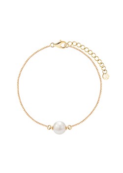 Bransoletka srebrna pozłacana z perłą - Pearls ze sklepu YES.pl w kategorii Bransoletki - zdjęcie 163626590