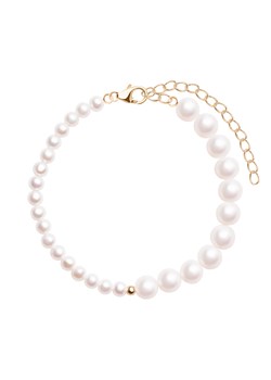 Bransoletka srebrna pozłacana z pereł - Pearls ze sklepu YES.pl w kategorii Bransoletki - zdjęcie 163626592