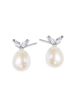 Kolczyki srebrne z perłami i cyrkoniami - Pearls of Sky ze sklepu YES.pl w kategorii Kolczyki - zdjęcie 163626613