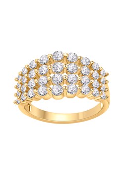 Pierścionek srebrny pozłacany z cyrkoniami - Scarlet ze sklepu YES.pl w kategorii Pierścionki - zdjęcie 163626920