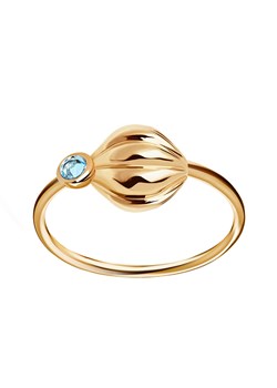 Pierścionek złoty z topazem błękitnym - Botanica ze sklepu YES.pl w kategorii Pierścionki - zdjęcie 163627272