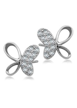 Kolczyki srebrne z cyrkoniami - motyle - Mini ze sklepu YES.pl w kategorii Kolczyki - zdjęcie 163627691