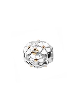 Beads srebrny z cyrkoniami - kwiaty - Dots ze sklepu YES.pl w kategorii Zawieszki - zdjęcie 163628003