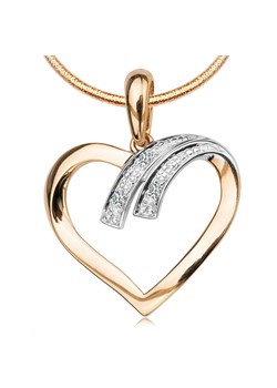 Zawieszka z dwukolorowego złota z diamentami - serce ze sklepu YES.pl w kategorii Zawieszki - zdjęcie 163628084