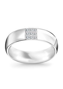 Obrączka z białego złota z diamentami ze sklepu YES.pl w kategorii Obrączki - zdjęcie 163628270