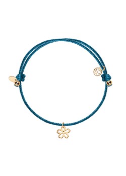 Bransoletka złota na niebieskim sznurku - kwiat - ForgetMeNot ze sklepu YES.pl w kategorii Bransoletki - zdjęcie 163628491