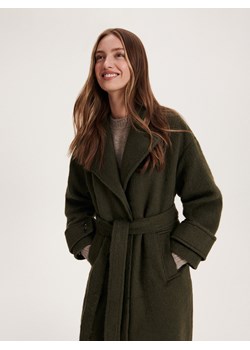 Reserved - Płaszcz typu kokon - zielony ze sklepu Reserved w kategorii Płaszcze damskie - zdjęcie 163631734