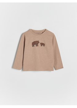 Reserved - Longsleeve z nadrukiem - brązowy ze sklepu Reserved w kategorii T-shirty chłopięce - zdjęcie 163631830