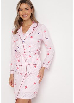 Różowa Komplet Piżamowy Szlafrok i Koszula Nocna Ceradda ze sklepu Born2be Odzież w kategorii Koszule nocne - zdjęcie 163632621