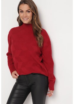 Czerwony Golf Klasyczny Eivone ze sklepu Born2be Odzież w kategorii Swetry damskie - zdjęcie 163632654