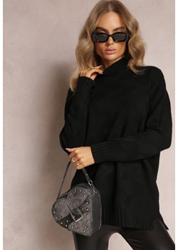 Czarny Golf z Długim Rękawem Oligese ze sklepu Renee odzież w kategorii Swetry damskie - zdjęcie 163633073