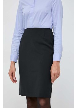 BOSS spódnica wełniana kolor czarny mini ołówkowa ze sklepu ANSWEAR.com w kategorii Spódnice - zdjęcie 163633244