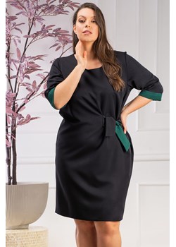 Sukienka ołówkowa z ozdobnym wiązaniem SONIA czarna ze sklepu karko.pl w kategorii Sukienki - zdjęcie 163633631