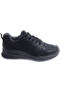 Czarne męskie buty sportowe z eko skóry /G6-3 15058 S390/ ze sklepu Pantofelek24.pl w kategorii Buty sportowe męskie - zdjęcie 163638200