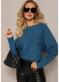 Ciemnoniebieski Sweter z Miękkiej Dzianiny Aldozia ze sklepu Renee odzież w kategorii Swetry damskie - zdjęcie 163639052