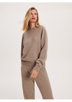 Reserved - Wełniany sweter z kaszmirem - beżowy ze sklepu Reserved w kategorii Swetry damskie - zdjęcie 163641511