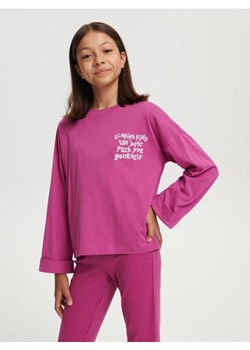 Sinsay - Koszulka z nadrukiem - różowy ze sklepu Sinsay w kategorii Bluzki dziewczęce - zdjęcie 163641710