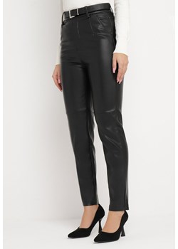 Czarne Spodnie z Ekoskóry z Wysokim Stanem Alidmia ze sklepu Born2be Odzież w kategorii Spodnie damskie - zdjęcie 163646171