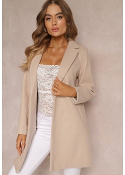 Jasnobeżowy Płaszcz Jednorzędowy Bulah ze sklepu Renee odzież w kategorii Płaszcze damskie - zdjęcie 163646540