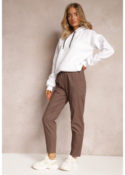Brązowe Bawełniane Spodnie Dresowe z Gumką w Talii Arnhill ze sklepu Renee odzież w kategorii Spodnie damskie - zdjęcie 163646781