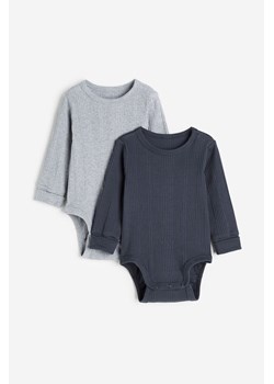 H & M - Body z regulacją rozmiaru 2-pak - Niebieski ze sklepu H&M w kategorii Odzież dla niemowląt - zdjęcie 163649763