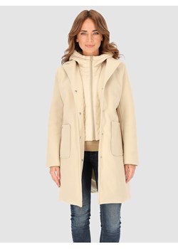 Beżowa ciepła kurtka z podszyciem Perso ze sklepu Eye For Fashion w kategorii Płaszcze damskie - zdjęcie 163649960