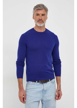 United Colors of Benetton sweter kaszmirowy kolor niebieski lekki ze sklepu ANSWEAR.com w kategorii Swetry męskie - zdjęcie 163652282
