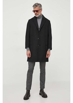 Sisley płaszcz z domieszką wełny kolor czarny przejściowy ze sklepu ANSWEAR.com w kategorii Płaszcze męskie - zdjęcie 163652603