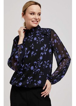 Czarna koszula z motywem kwiatowym 4215, Kolor czarny-wzór, Rozmiar XS, Moodo ze sklepu Primodo w kategorii Koszule damskie - zdjęcie 163658831