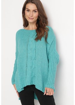 Niebieski Sweter Wełniany Oversize Cordrei ze sklepu Born2be Odzież w kategorii Swetry damskie - zdjęcie 163666230