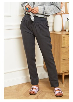 Rodier Lin Lniane spodnie &quot;Provence&quot; w kolorze antracytowym ze sklepu Limango Polska w kategorii Spodnie damskie - zdjęcie 163670832