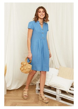 Rodier Lin Lniana sukienka w kolorze niebieskim ze sklepu Limango Polska w kategorii Sukienki - zdjęcie 163671720