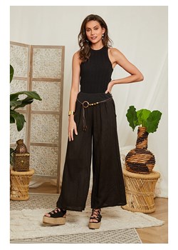 Lin Passion Lniane spodnie w kolorze czarnym ze sklepu Limango Polska w kategorii Spodnie damskie - zdjęcie 163683052