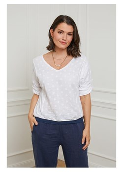 Curvy Lady Lniana bluzka w kolorze białym ze sklepu Limango Polska w kategorii Bluzki damskie - zdjęcie 163683722