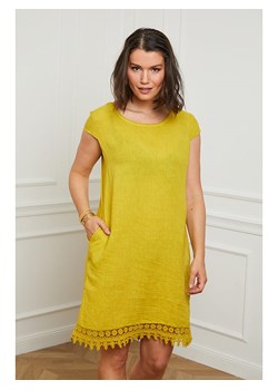 Curvy Lady Lniana sukienka w kolorze żółtym ze sklepu Limango Polska w kategorii Sukienki - zdjęcie 163683772