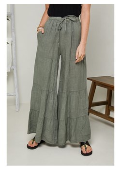 Rodier Lin Lniane spodnie w kolorze oliwkowym ze sklepu Limango Polska w kategorii Spodnie damskie - zdjęcie 163684501