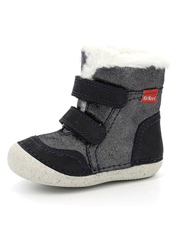 Kickers Skórzane kozaki zimowe &quot;Sosnowkro&quot; w kolorze granatowo-szarym ze sklepu Limango Polska w kategorii Buciki niemowlęce - zdjęcie 163710862