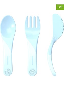 Twistshake 3-częściowy zestaw sztućców w kolorze niebieskim - dł. 22 cm ze sklepu Limango Polska w kategorii Kuchnia i jadalnia - zdjęcie 163719254