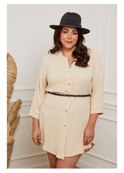 Plus Size Company Sukienka &quot;Bent&quot; w kolorze beżowym ze sklepu Limango Polska w kategorii Sukienki - zdjęcie 163749171