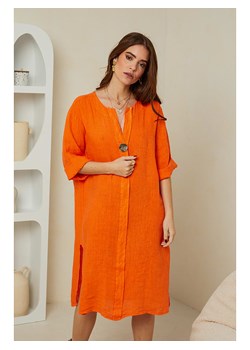 Rodier Lin Lniana sukienka w kolorze pomarańczowym ze sklepu Limango Polska w kategorii Sukienki - zdjęcie 163754322