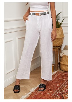 Joséfine Lniane spodnie w kolorze białym ze sklepu Limango Polska w kategorii Spodnie damskie - zdjęcie 163757602