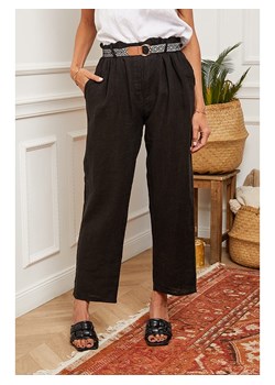 Joséfine Lniane spodnie w kolorze czarnym ze sklepu Limango Polska w kategorii Spodnie damskie - zdjęcie 163757612