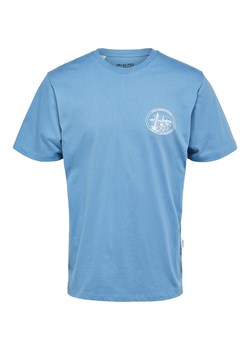 SELECTED HOMME Koszulka &quot;Coms&quot; w kolorze błękitnym ze sklepu Limango Polska w kategorii T-shirty męskie - zdjęcie 163761161