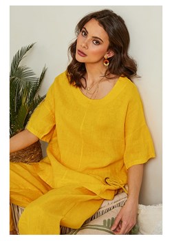 Lin Passion Lniana bluzka w kolorze żółtym ze sklepu Limango Polska w kategorii Bluzki damskie - zdjęcie 163763584