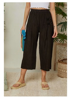 Lin Passion Lniane spodnie w kolorze czarnym ze sklepu Limango Polska w kategorii Spodnie damskie - zdjęcie 163763614