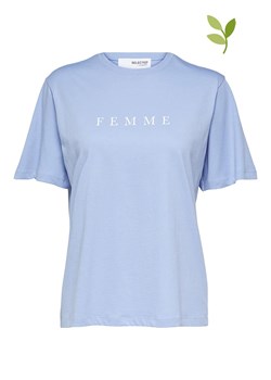 SELECTED FEMME Koszulka w kolorze błękitnym ze sklepu Limango Polska w kategorii Bluzki damskie - zdjęcie 163769303