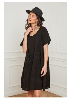 Joséfine Lniana sukienka &quot;Erbus&quot; w kolorze czarnym ze sklepu Limango Polska w kategorii Sukienki - zdjęcie 163775532